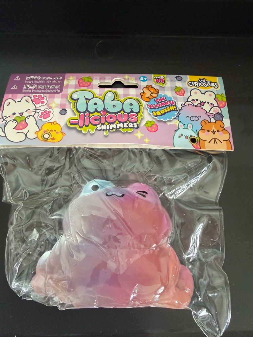 ORB Taba-Licious Shimmers Multi-Colored Frog Squeezers Pink & Blue Squishy Toy